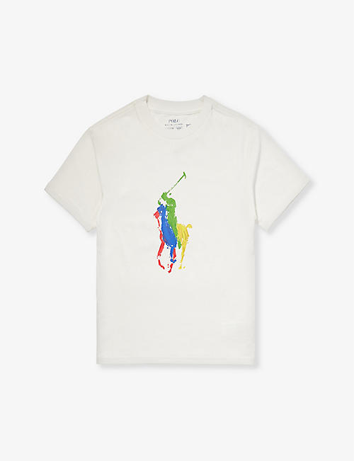 POLO RALPH LAUREN: Boys' logo-print cotton T-shirt