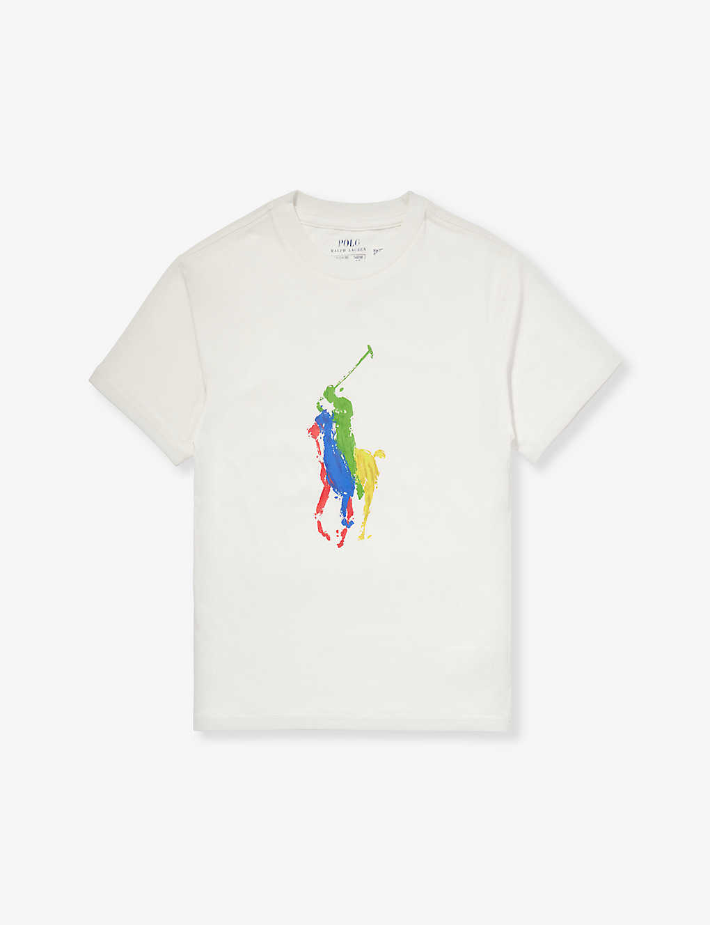 Polo Ralph Lauren Boys White Kids Boys' Logo-print Cotton T-shirt