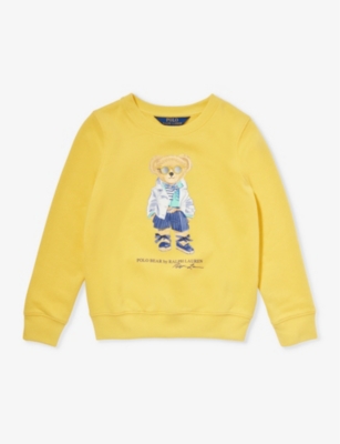 POLO RALPH LAUREN: Boys' Polo Bear-embroidered cotton-blend sweatshirt