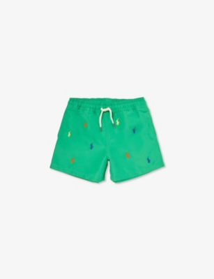 POLO RALPH LAUREN: Boys' logo-embroidered recycled-polyester swim shorts