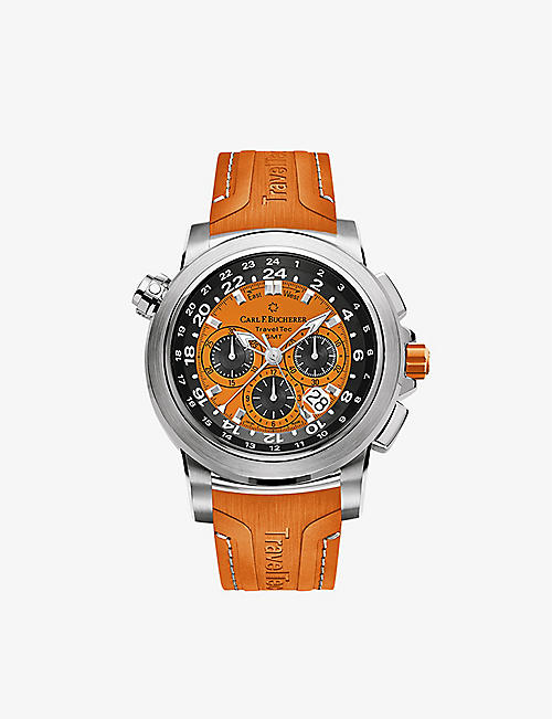 CARL F BUCHERER: 00.10620.08.93.03 Patravi TravelTec GMT stainless-steel automatic watch
