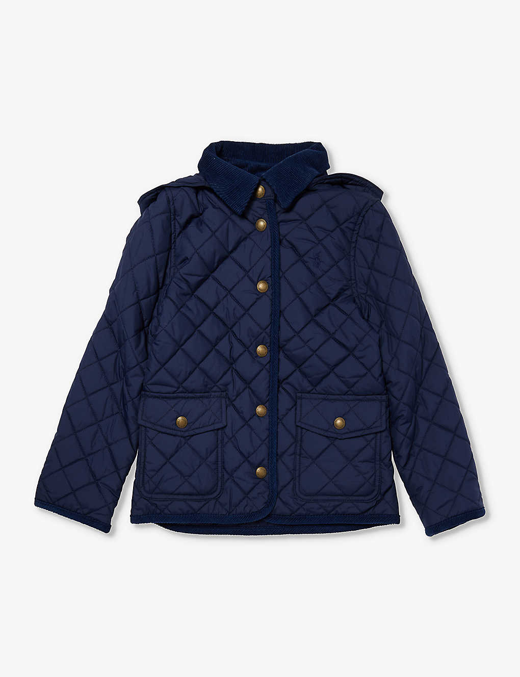 Polo Ralph Lauren Kids' Audrey Contrast-collar Brand-embroidered Recycled-polyester Jacket 4-6 Years In Navy