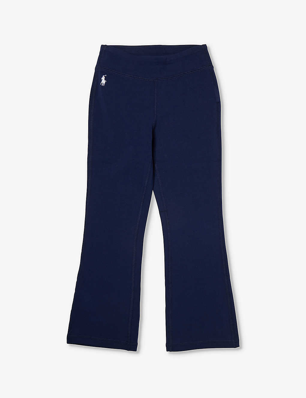 Polo Ralph Lauren Kids' Brand-embroidered Flared-leg Stretch-cotton Leggings 4-6 Years In Blue