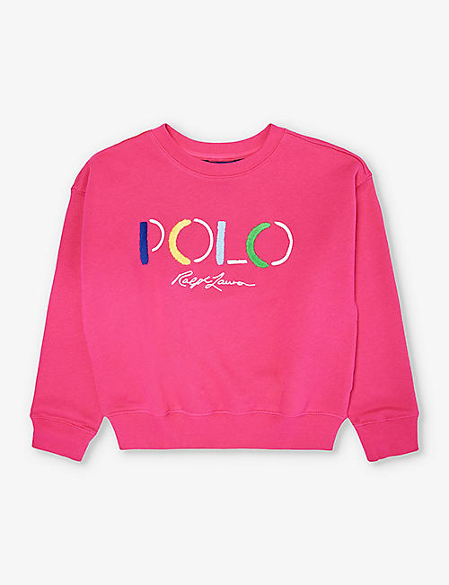 POLO RALPH LAUREN: Girls' logo-embroidered cotton-blend sweatshirt