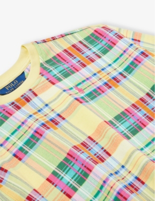 Shop Polo Ralph Lauren Girls Multi Kids Girls' Check-pattern Cotton-blend Sweatshirt