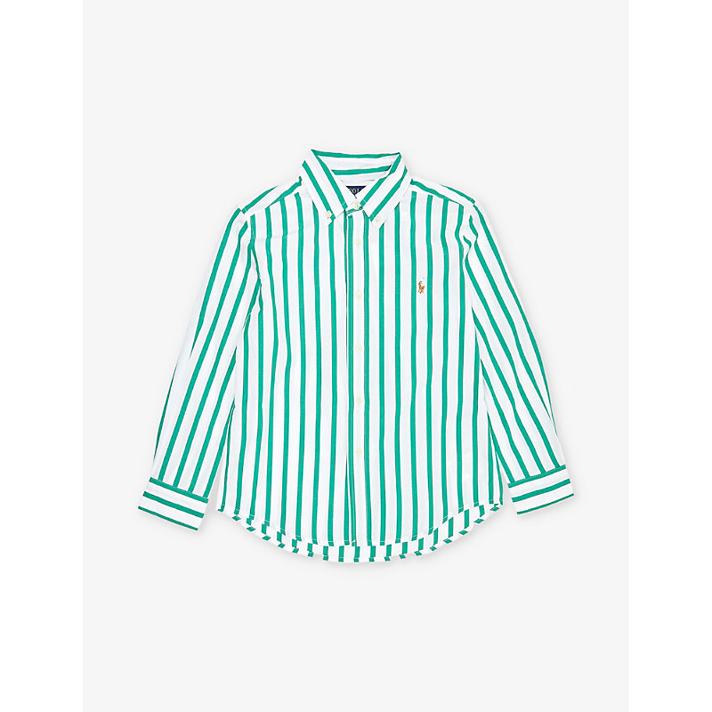 Polo Ralph Lauren Boys Multi Kids Boys' Striped-pattern Brand-embroidered Cotton Shirt