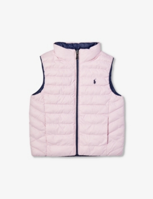 POLO RALPH LAUREN: Girls' logo-embroidered quilted recycled-nylon gilet