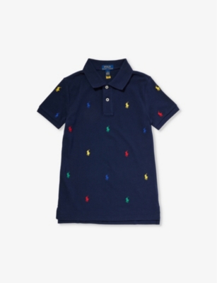 Polo Ralph Lauren Boys Navy Kids Boys' Logo-embroidered Cotton Polo Shirt