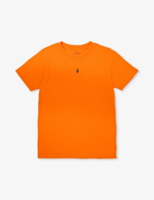 Polo Ralph Lauren Boys Orange Kids Logo-embroidered Short-sleeve Cotton-jersey T-shirt 2-7 Years