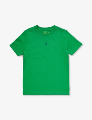 Polo Ralph Lauren Kids' Boys' Logo-embroidered Cotton-jersey T-shirt In Green