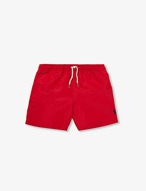 POLO RALPH LAUREN: Boys' Traveler brand-embroidered recycled-polyester swim shorts
