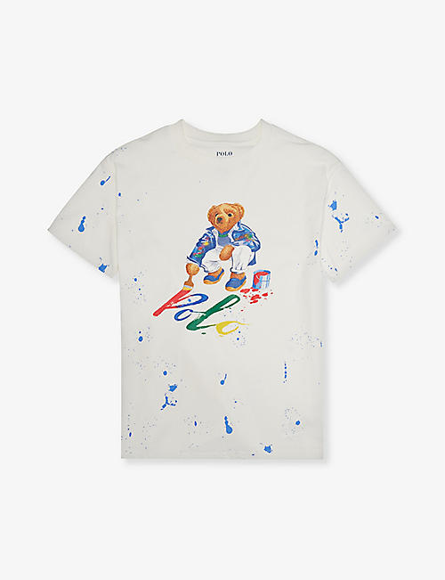 POLO RALPH LAUREN: Boy's Polo Bear-print cotton-jersey T-shirt