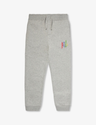 Polo Ralph Lauren Boys Grey Htr Kids Boys' Logo Text-print Cotton-blend Jogging Bottoms