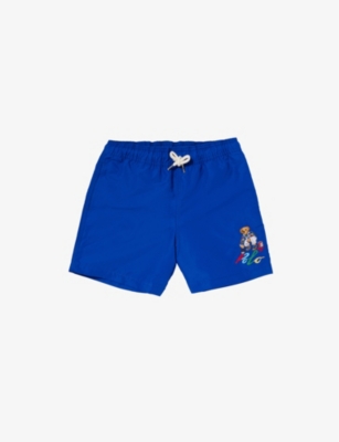 POLO RALPH LAUREN: Boys' logo-embroidered recycled-polyester swim shorts