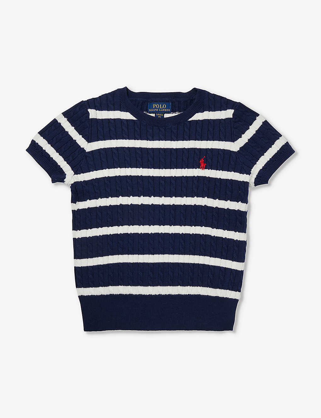 Polo Ralph Lauren Kids' Logo-embroidered Cable-knit Knitted Jumper 7-14 Years In Multi-coloured