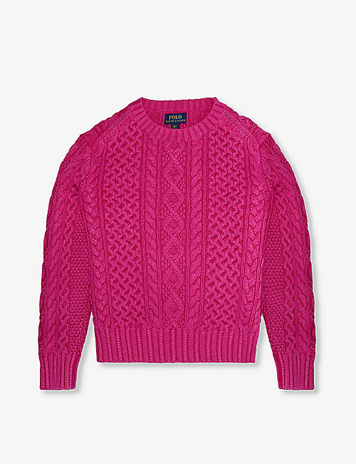 POLO RALPH LAUREN: Girl's cable-knit cotton jumper