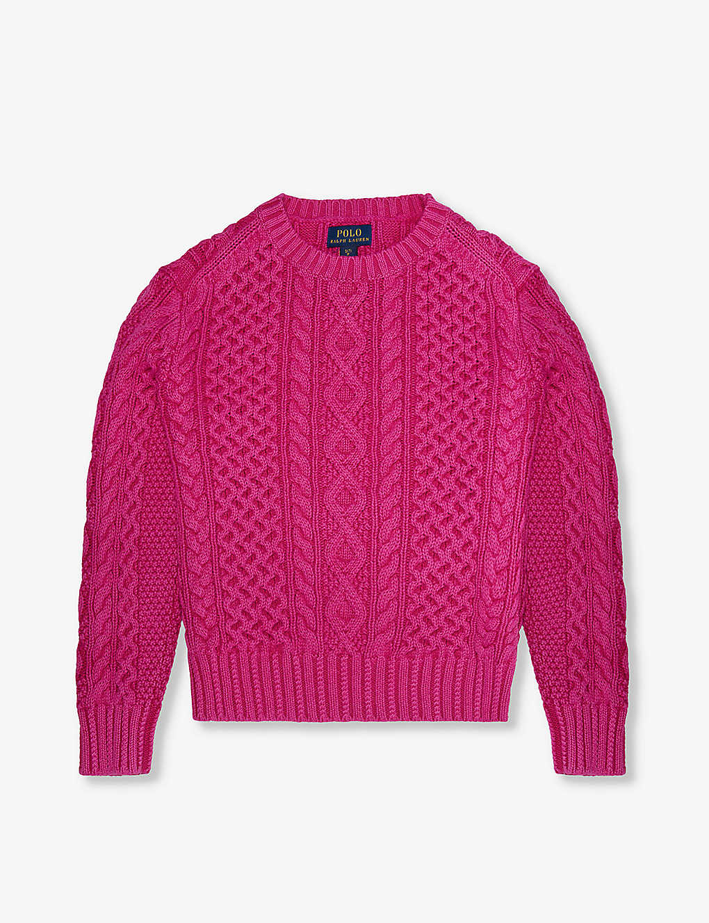 Polo Ralph Lauren Girls Pink Kids Girl's Cable-knit Cotton Jumper