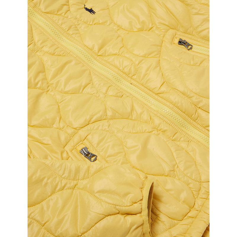 Shop Polo Ralph Lauren Boys Yellow Kids Boys' Hartland Brand-embroidered Hooded Shell Jacket