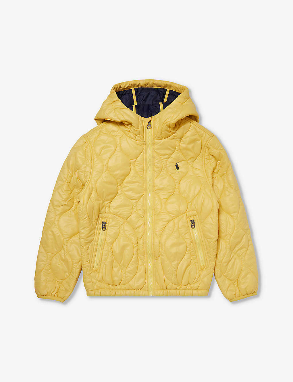 Polo Ralph Lauren Boys Yellow Kids Hartland Brand-embroidered Hooded Shell Jacket 6-12 Years