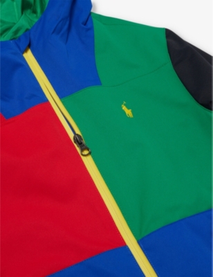 Shop Polo Ralph Lauren Boys Multi Kids Boys' Portland Brand-embroidered Colour-block Recycled-polyester J