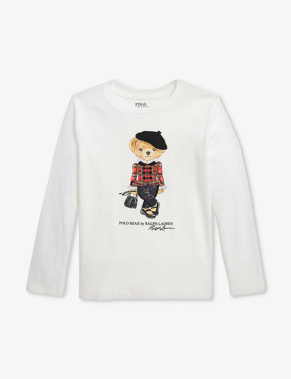 Polo Ralph Lauren Girls Nevis Kids Girls Polo Bear-print Cotton T-shirt