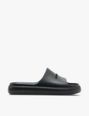 Allsaints Dune Slip On Logo Slides In Black