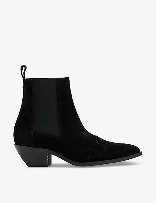 ALLSAINTS: Dellaware heeled suede ankle boots