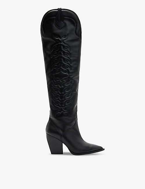 ALLSAINTS: Roxanne Western leather knee-high boots