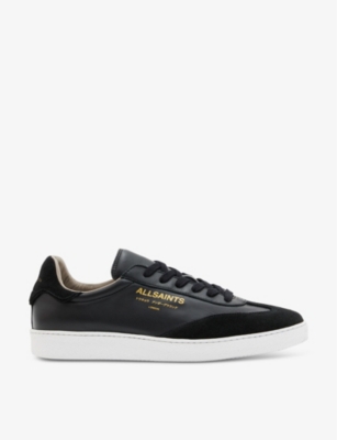 Allsaints Thelma Leather Low Top Trainers In Black