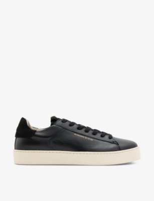 Allsaints Womens Black Shana Logo-embossed Leather Low-top Trainers