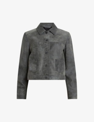 ALLSAINTS: Remy patch-pocket suede trucker jacket