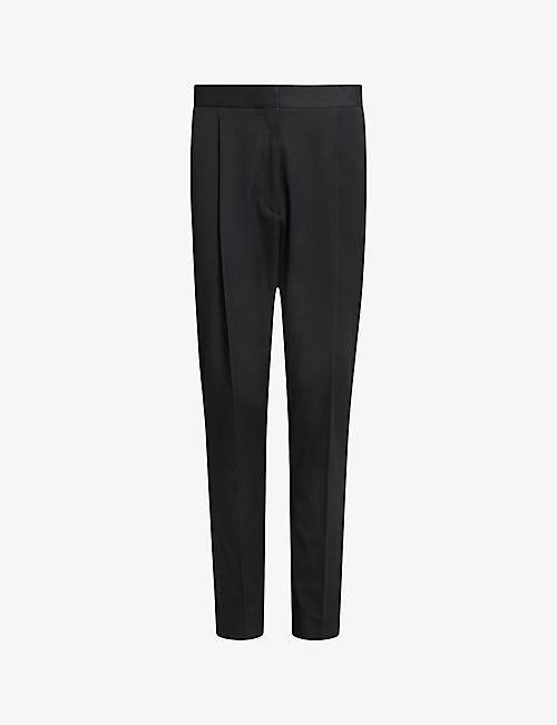 ALLSAINTS: Nellie pleated tapered-leg mid-rise stretch-woven trousers