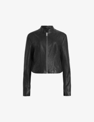 ALLSAINTS: Sadler stand-collar leather jacket