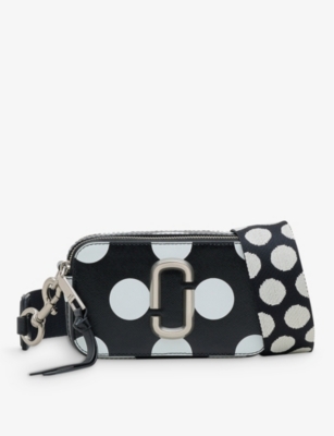 Marc Jacobs Black & White Leather Crossbody Clutch Bag Italy