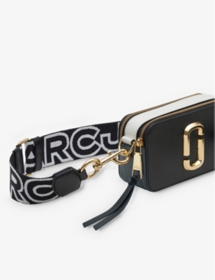 Shop Marc Jacobs Women's Black/multi Snapshot Leather Cross-body Bag
