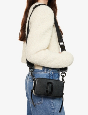 Marc Jacobs 'the Snapshot' Black Shoulder Bag With Metal Logo At The Front In Black