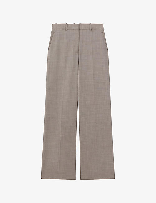 REISS: Hazel high-rise wide-leg stretch-wool trousers