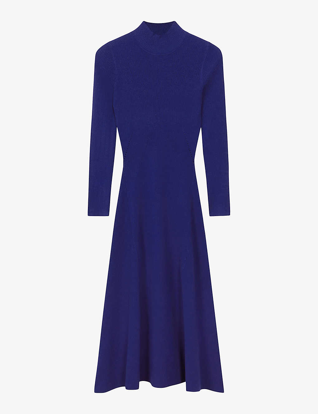 Reiss Chrissy - Blue Knitted Bodycon Midi Dress, L