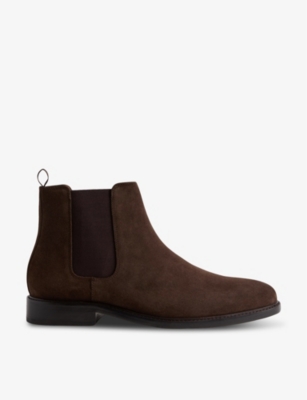 REISS: Renor elasticated-panel suede Chelsea boots