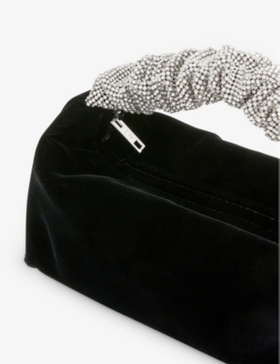 Shop Alexander Wang Black Scrunchie Velvet Top-handle Bag