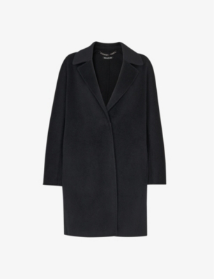 Whistles Womens Black Julia Double-faced Wool-blend Coat