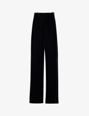 Nina Ricci High Waist Pleated Wide-leg Trousers In Black