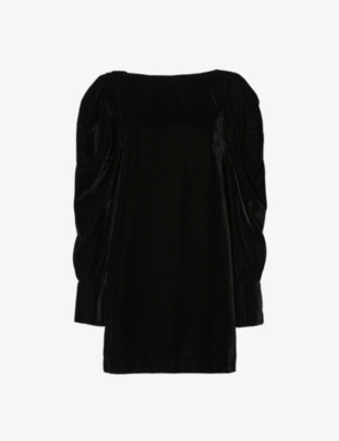 Nina Ricci Slim Fit Mini Dress With Voluminous Sleeves In Black