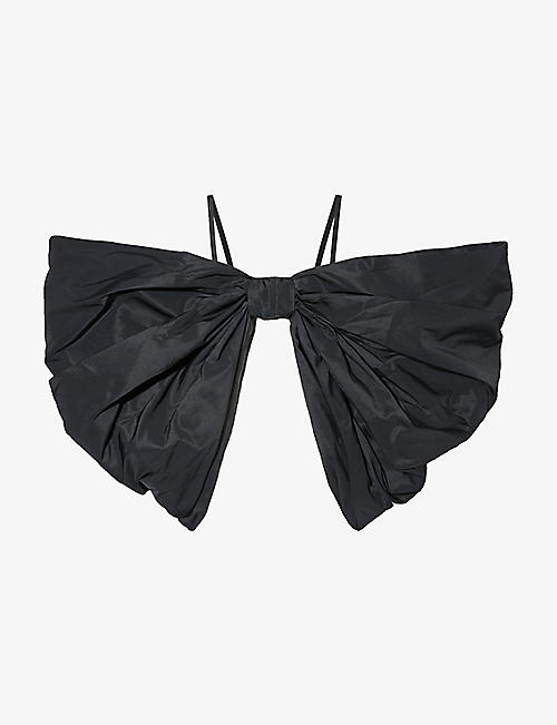 NINA RICCI: Bow-embellished cropped woven top