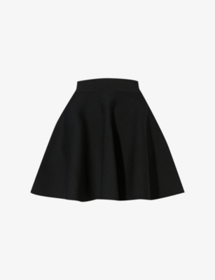 Nina Ricci Flared-hem Elasticated-waist Wool-blend Mini Skirt