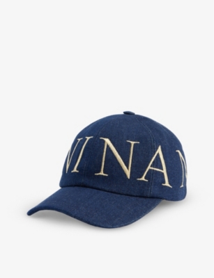 NINA RICCI: Brand-embroidered curved-brim denim cap