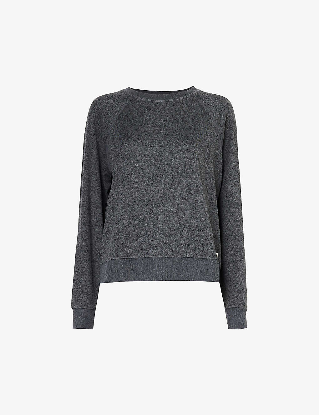 Vuori Womens Charcoal Heather Halo Boxy-fit Recycled-polyester-blend Jumper In Grey