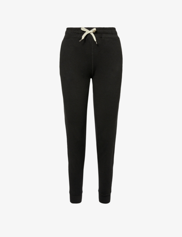 Performance tapered-leg stretch-polyester jogging bottoms