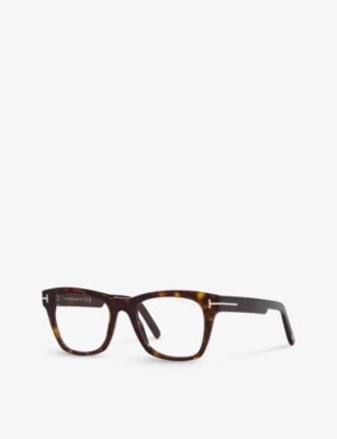 Shop Tom Ford Men's Brown Tr001691 Ft5886-b Square-frame Acetate Glasses