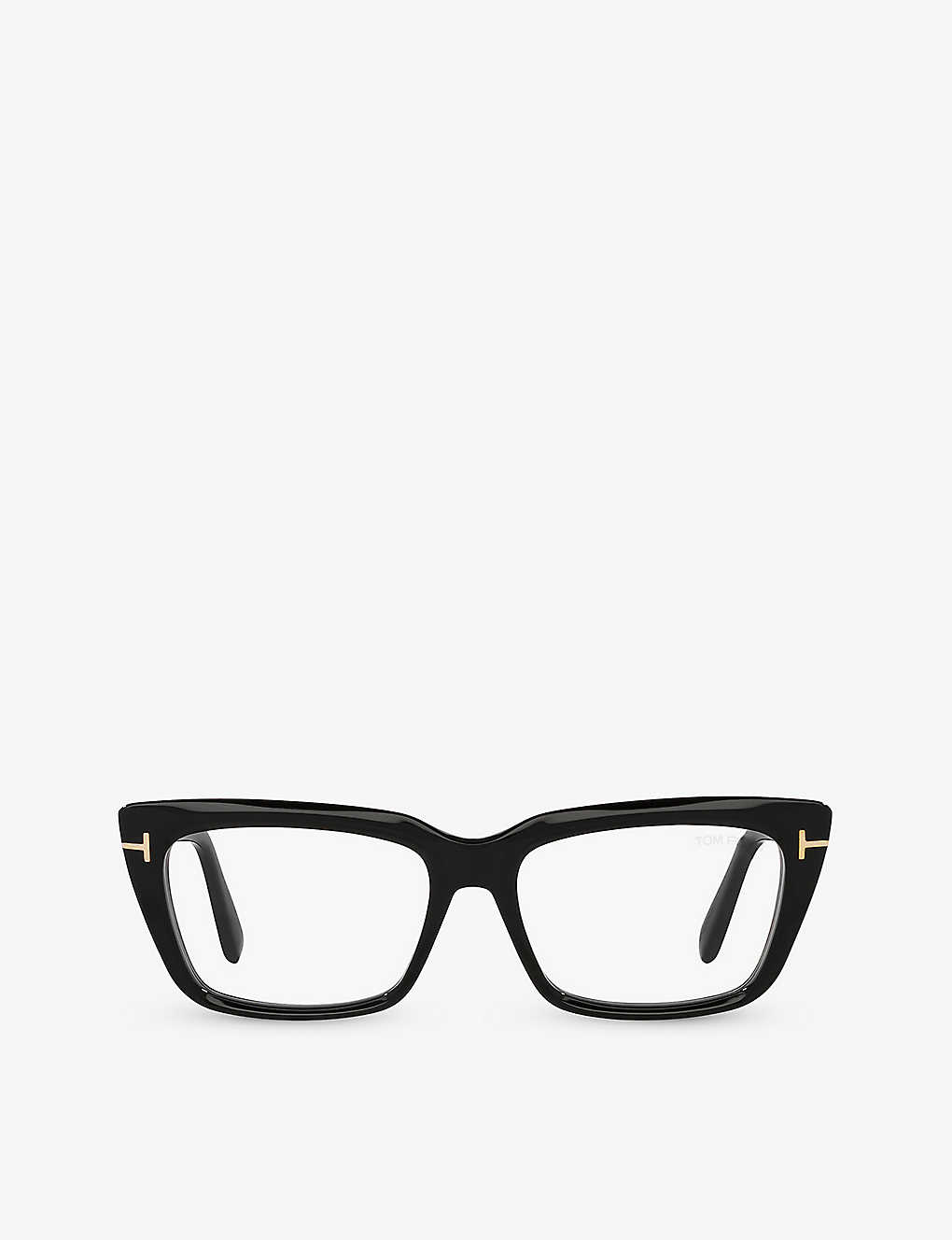 Tom Ford Mens Black Ft5894 Rectangle-frame Acetate Optical Glasses